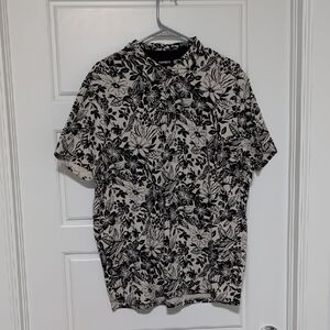 Express Black and White Casual Button Down Shirt
